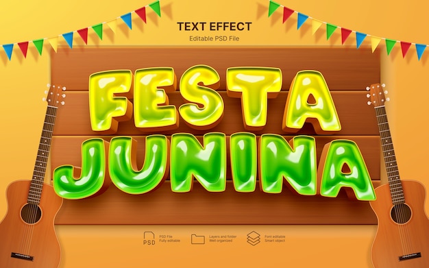 PSD festa junina tekst-effect