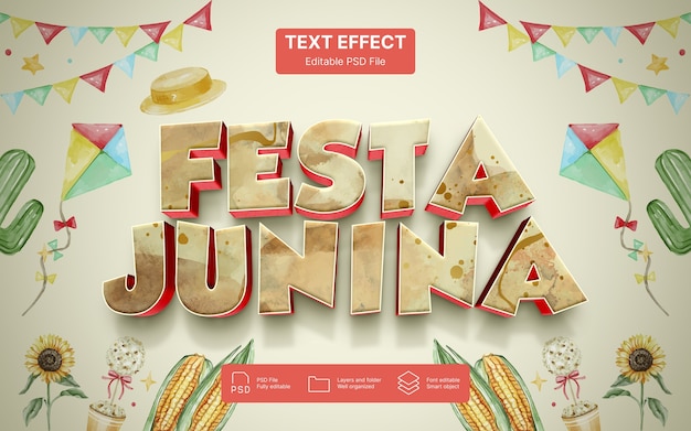 PSD festa junina tekst-effect