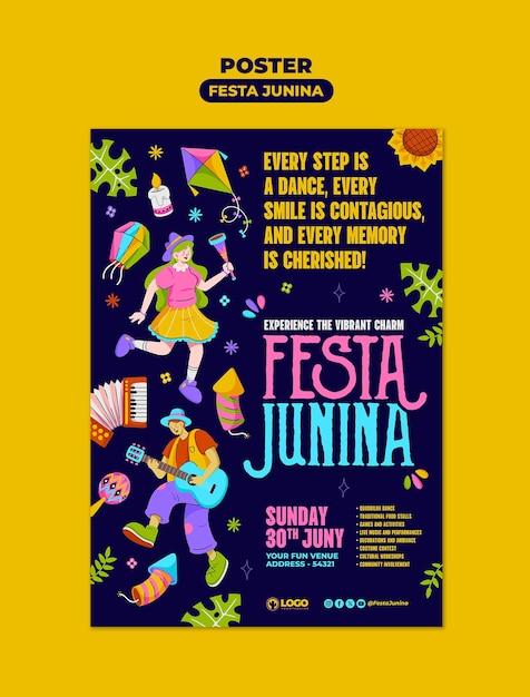 PSD Дизайн шаблона festa junina