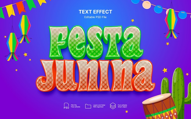 PSD effetto testo festa junina