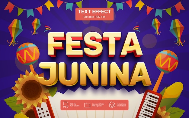 PSD effetto testo festa junina