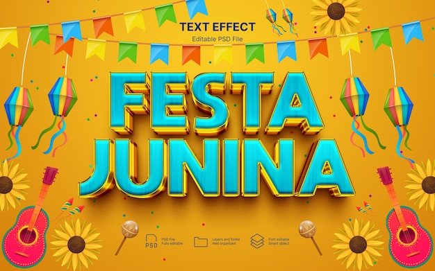 PSD effetto testo festa junina