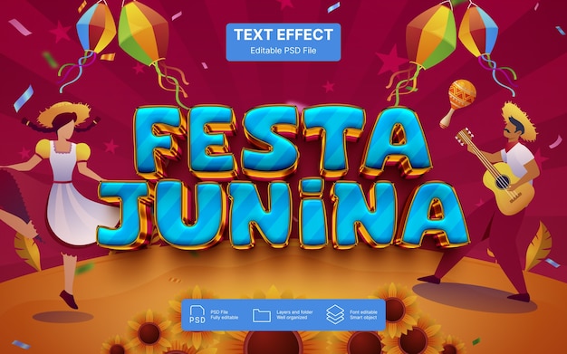 PSD festa junina text effect