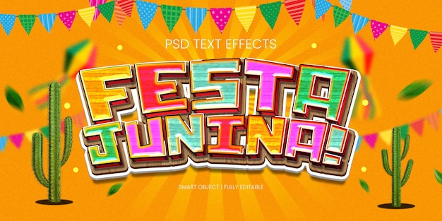 PSD festa junina text effect