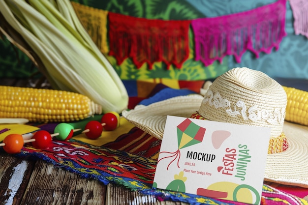 PSD festa junina viering mockup