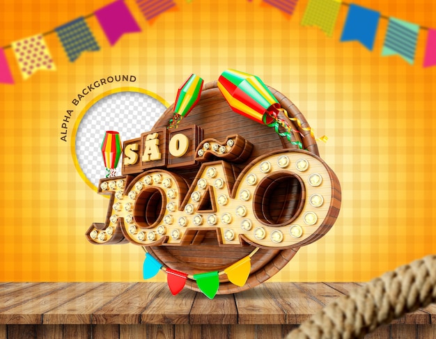 Festas juninas de sao joao brazil реалистичный 3d-рендеринг