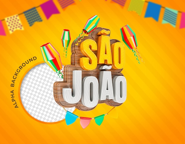 Festas juninas de sao joao brazil realistic 3d rendering