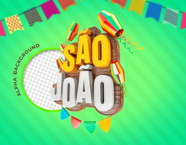 Festas juninas de sao joao brasile rendering 3d realistico