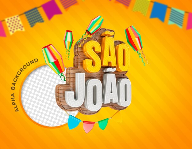 Festas juninas de sao joao brazilië realistische 3d-rendering