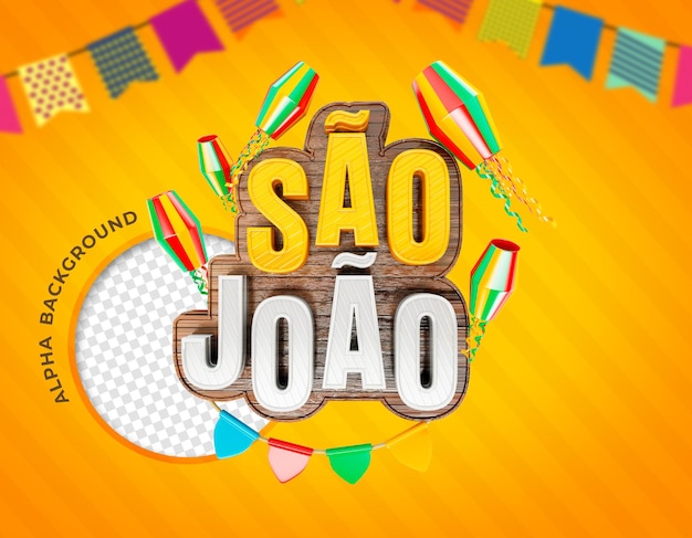 Festas juninas de sao joao brazilië realistische 3d-rendering