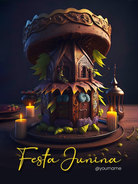 Festas Juninas vertical poster template