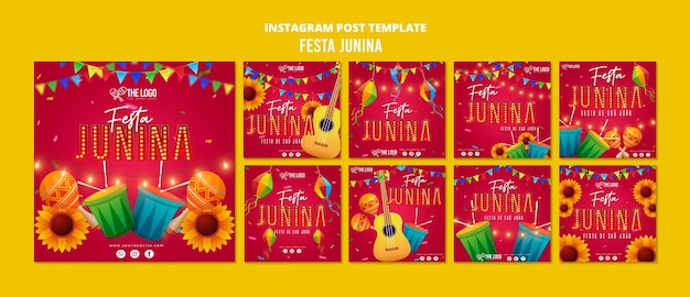 PSD festas juninas viering instagram-berichten