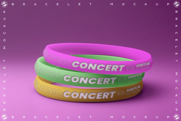 PSD festival bracelet ticket mockup