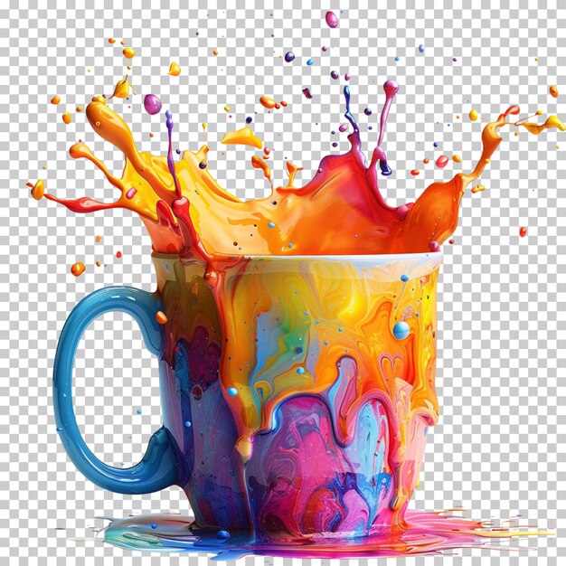 PSD festival of colors splash happy holi isolated on transparent background