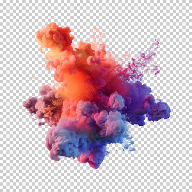 Festival of colors splash happy holi isolated on transparent background