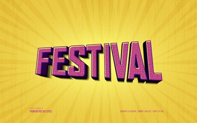 PSD festival editable premium psd text effect