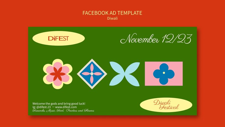 PSD festival of lights celebration facebook template