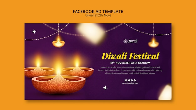 PSD festival of lights celebration facebook template