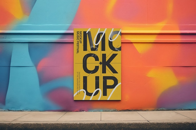 festival poster mockup on street