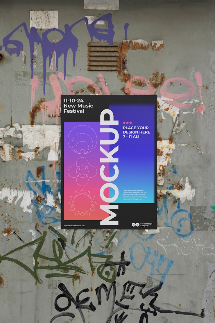 PSD festival poster mockup
