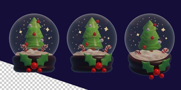 PSD illustrazioni 3d festive per dicembre e gennaio