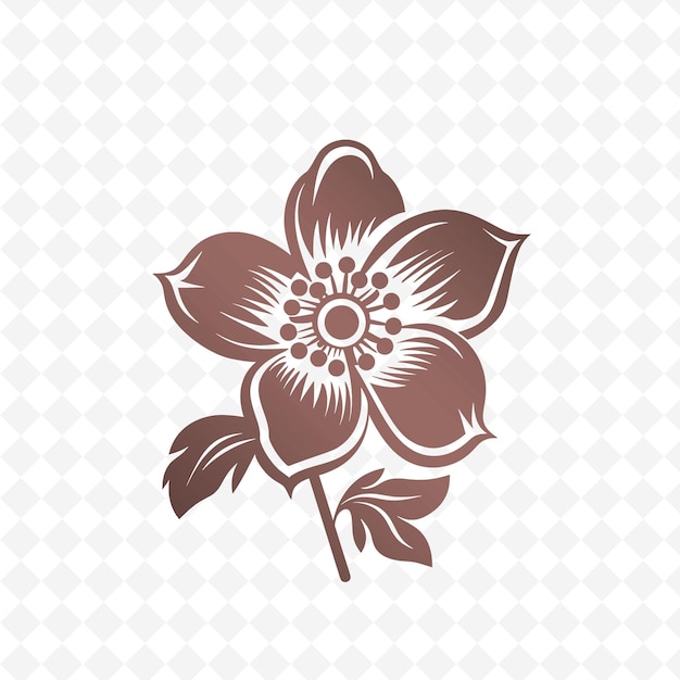 Festive anemone logo with decorative petal creative vector design of nature collection