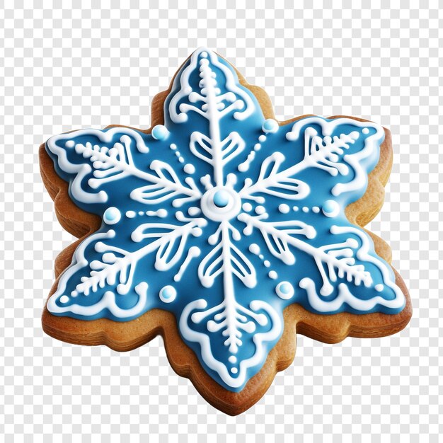 PSD festive blue gingerbread cookie and decoration isolated on transparent background