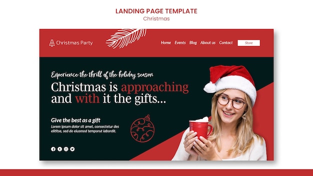 PSD festive christmas landing page template