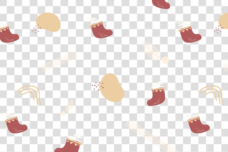 PSD festive christmas png pattern transparent background green design