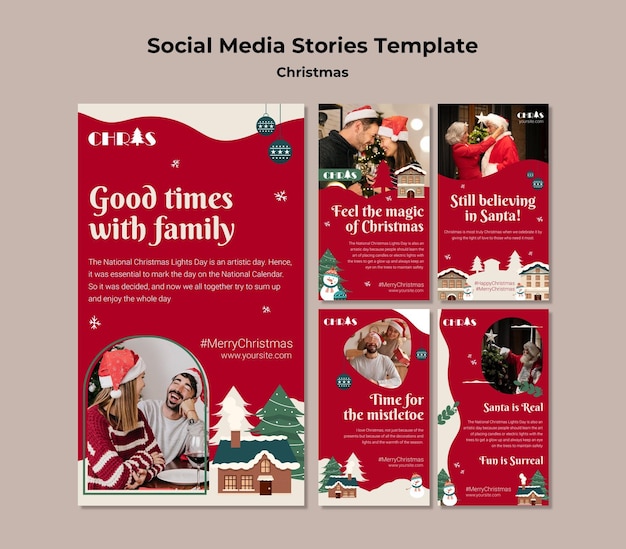 Festive christmas social media stories