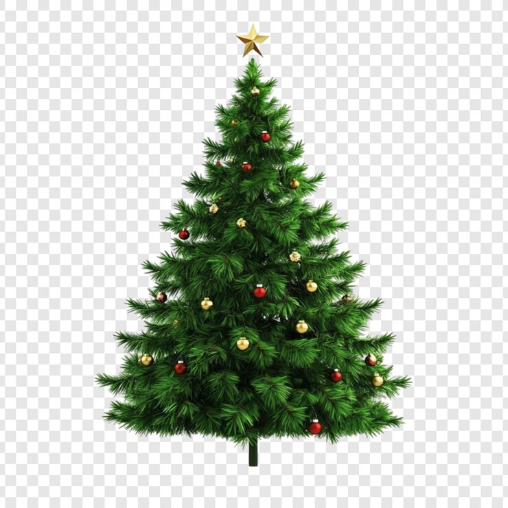 PSD 飾り物 と 星 で 装飾 さ れ た 祭り の クリスマス ツリー