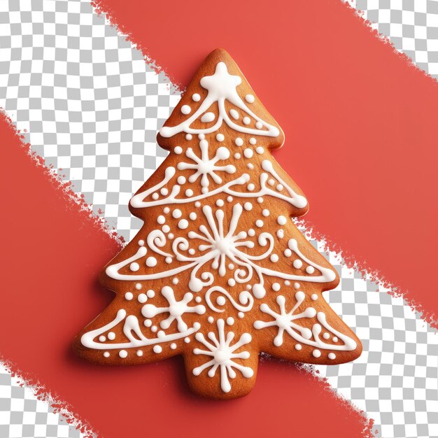 Festive gingerbread and frosting on transparent background