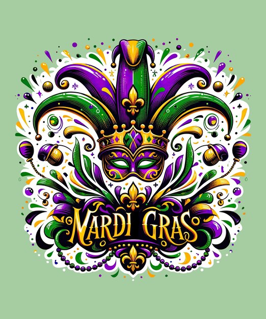 PSD festive mardi gras crown amp mask elegance