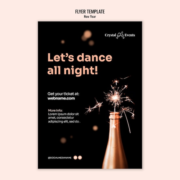 Festive new year print template