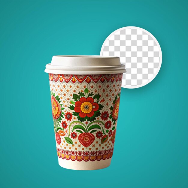 PSD festive paper cup design mockup