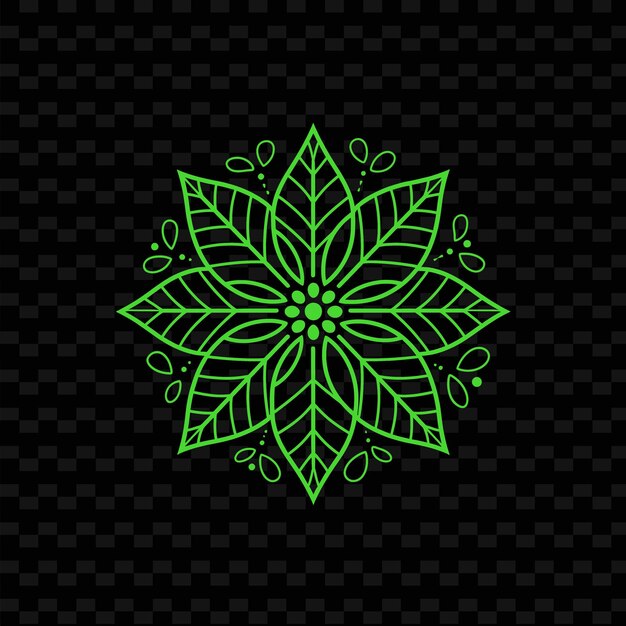 PSD festive poinsettia logo with decorative le creative vector design of nature collection