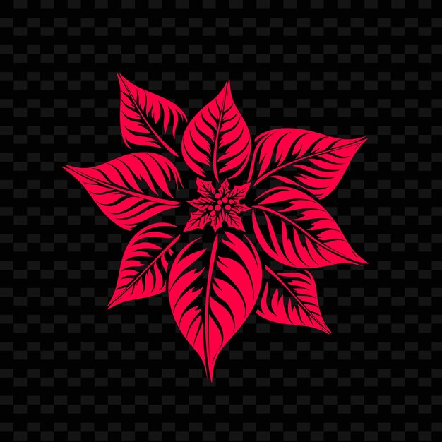 PSD festive poinsettia logo z dekoracyjnym le creative vector design of nature collection