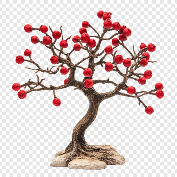 PSD festive red berry miniature tree delightful winter decor charming holiday spirit