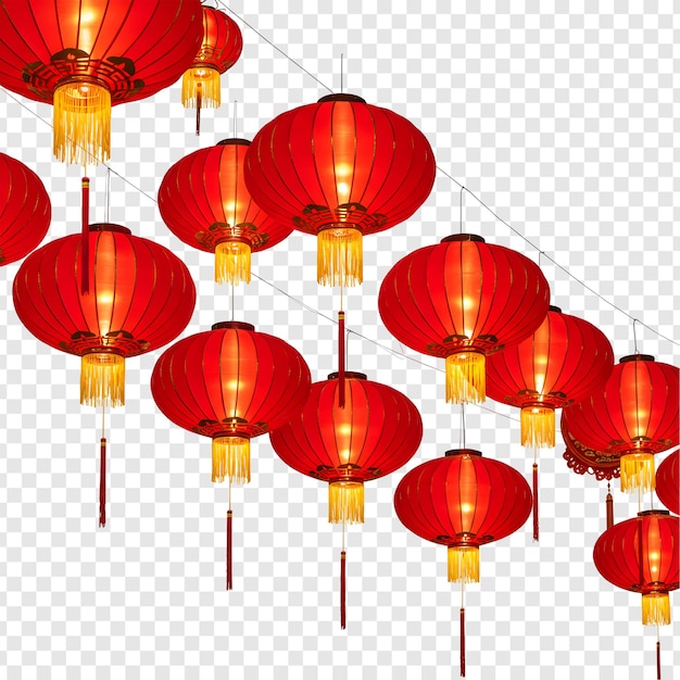 festive red chinese lanterns decorations