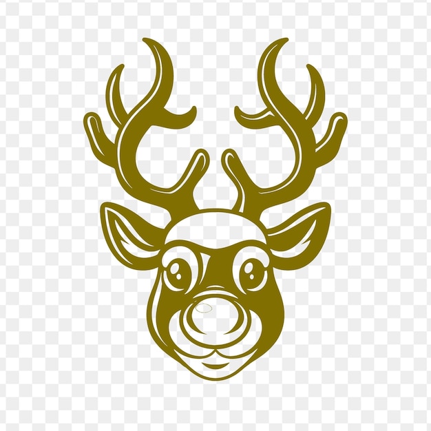 PSD festive reindeer mascot logo with a red nose and antlers des psd vector tshirt tattoo ink art
