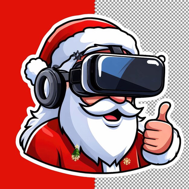 PSD festive santa hat sticker