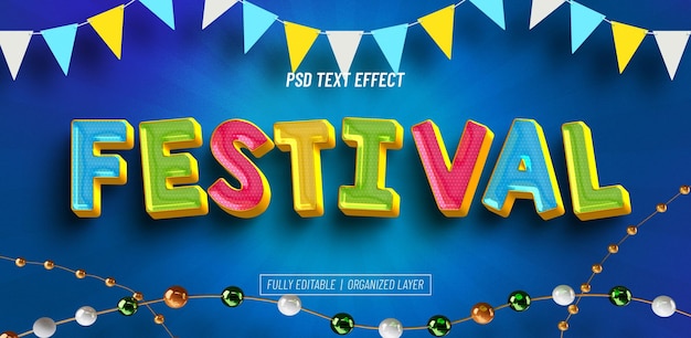 PSD festiwal edytowalny efekt tekstowy