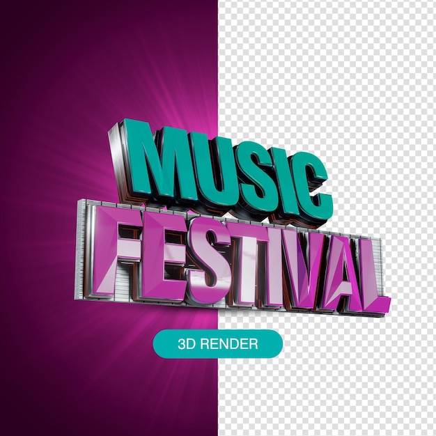 PSD festiwal muzyczny 3d z napisami do marketingu