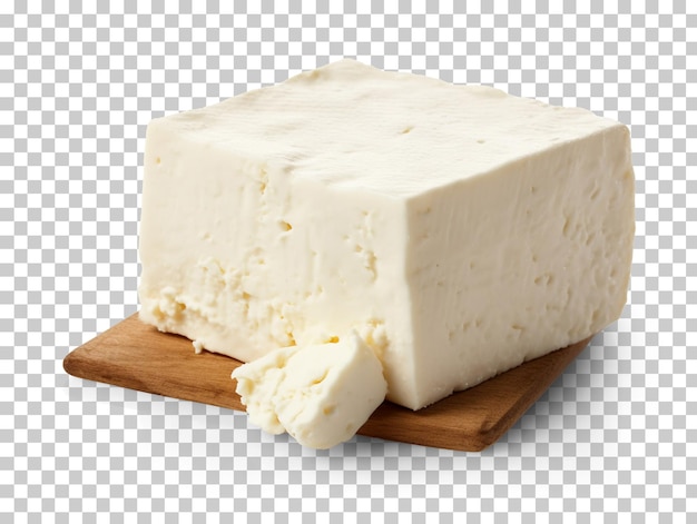 Feta cheese block isolated transparent background png psd