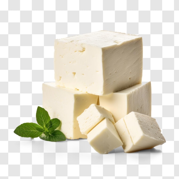 PSD formaggi feta o tofu sfondo trasparente psd