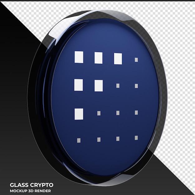 Fetch ai fet glass crypto coin 3d иллюстрация