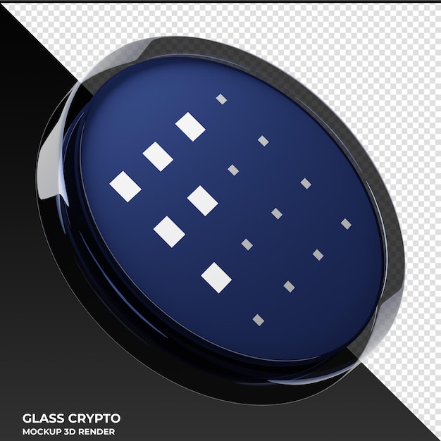Fetch ai fet glass crypto coin 3d illustration