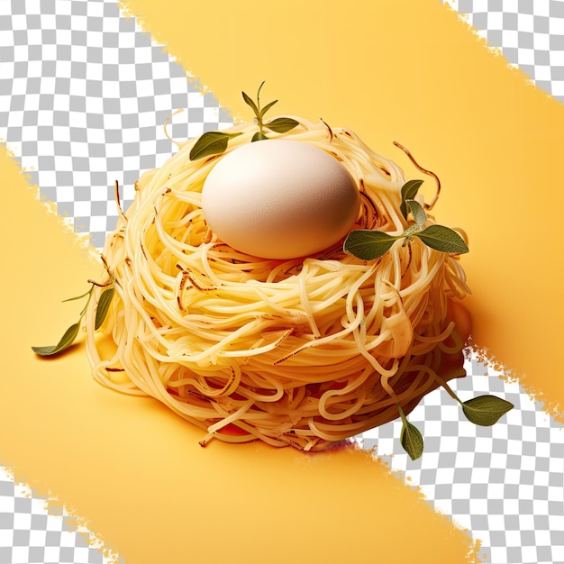 PSD fettuccine nest of italian pasta on a transparent background