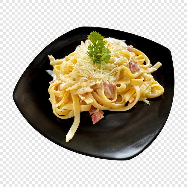 PSD fettucini carbonara tasty and creamy