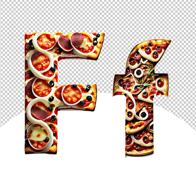 Дизайн буквы Ff Пицца